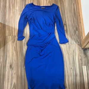 Express Royal Blue Long Sleeve Dress